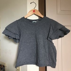 Urban Outfitters ruffle sleeve crop top